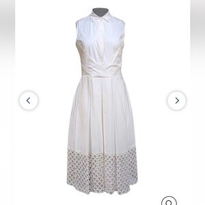 LELA ROSE Elegant White poplin Sleeveless Dress, sz 6